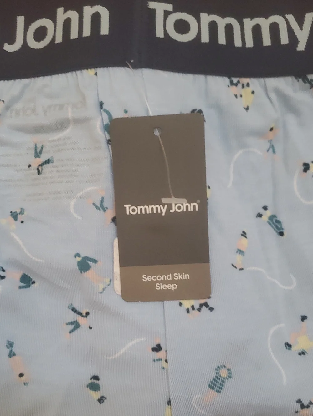 TOMMU JOHN SECOND SKIN BOXER BRIEF;SLEEP SHORTS IN LIGHT BLUE / SIZE:XL
